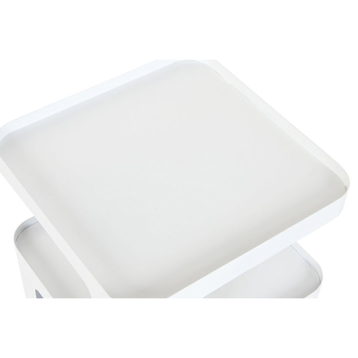 DKD Home Decor Mesita Auxiliar de Metal Blanca 40x40x54 cm