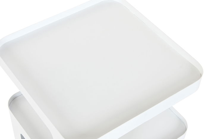 DKD Home Decor Mesita Auxiliar Urban Blanco Metal 40 x 54 x 40 cm