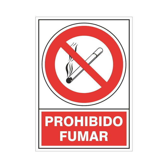 DUVER Señal Prohibido Fumar en Placa de Plástico DUVER Señal Prohibido Fumar en Placa de Plástico