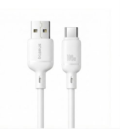 Baseus Cable de Carga Rápida Silky USB-A a USB-C 3A 2m Blanco Luna