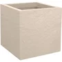 EDA Maceta Cuadrada Volcania Up 21 L Beige Caliza 30 cm Interior/Exterior Decoración Piedra 29.5x29.5x29.5 cm 013757BECASX2