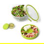 Emsa N1060700 Salatbox Redonda con Compartimento y Caja para Aderezo, 2.6 L, Transparente y Verde
