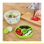 Emsa N1060700 Salatbox Redonda con Compartimento y Caja para Aderezo, 2.6 L, Transparente y Verde