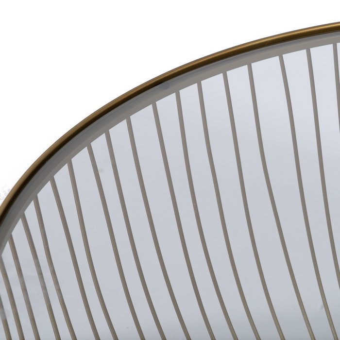 Mesa Centro Oro Metal-Cristal 75 X 75 X 39,50 cm
