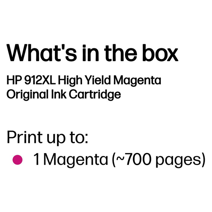 HP 912XL Cartucho de Tinta Original Magenta de Alto Rendimiento