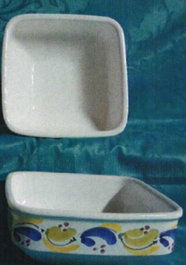 Ensaladera cuadrada decorada (20x9 cm) inevitable de la familia Vajilla