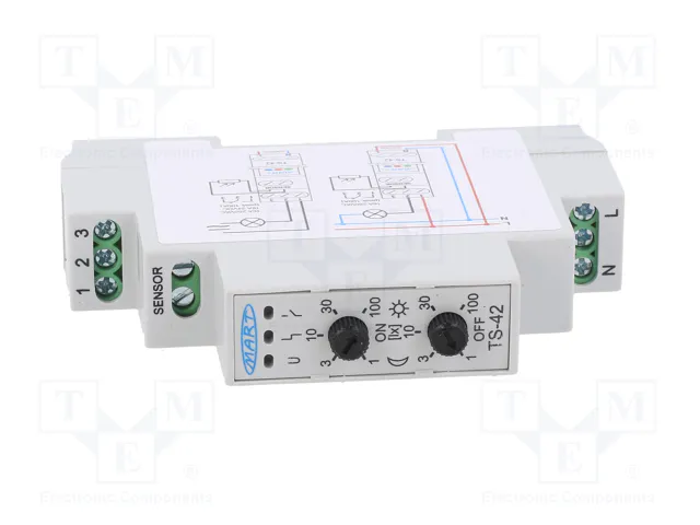 MART Interruptor de crepúsculo para raíl DIN TS-42-2 MART Interruptor de crepúsculo para raíl DIN TS-42-2