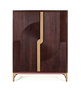 GINER Y COLOMER Mueble Bar 119 cm Alto en Madera de Mango y Metal, Color Cereza, 120x91x46 cm