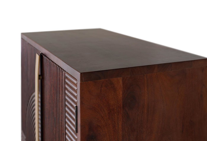 GINER Y COLOMER Mueble Bar 119 cm Alto en Madera de Mango y Metal, Color Cereza, 120x91x46 cm