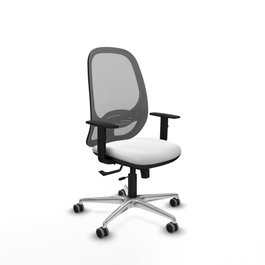 PIQUERAS Y CRESPO Silla de oficina Cilanco con mecanismo Sincro/Traslack, Blanco y Gris