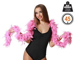 Boa de Plumas Rosa 45 gr para Disfraces de Muñeca, Barbie, Princesa, Animadora. Ideal para Cumpleaños, Despedidas de Soltera, Carnaval o Shows Infantiles