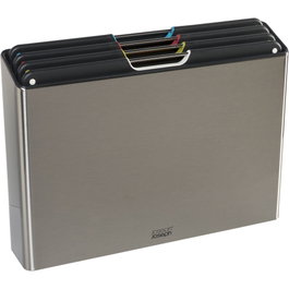 Joseph Joseph Folio Steel Juego de 4 tablas de cortar con estuche de acero inoxidable