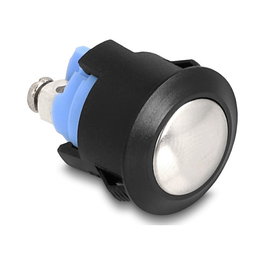 DeLOCK 22044 Interruptor pulsador 2P Negro/Plata