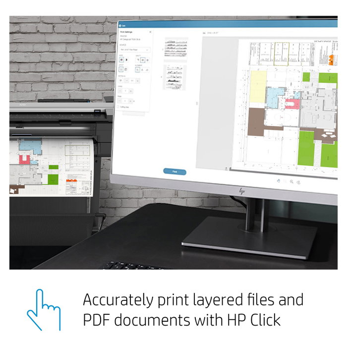 HP DesignJet T830 610 mm (24") Multifunktionsdrucker Farbe Tintenstrahl (F9A28D#B19)