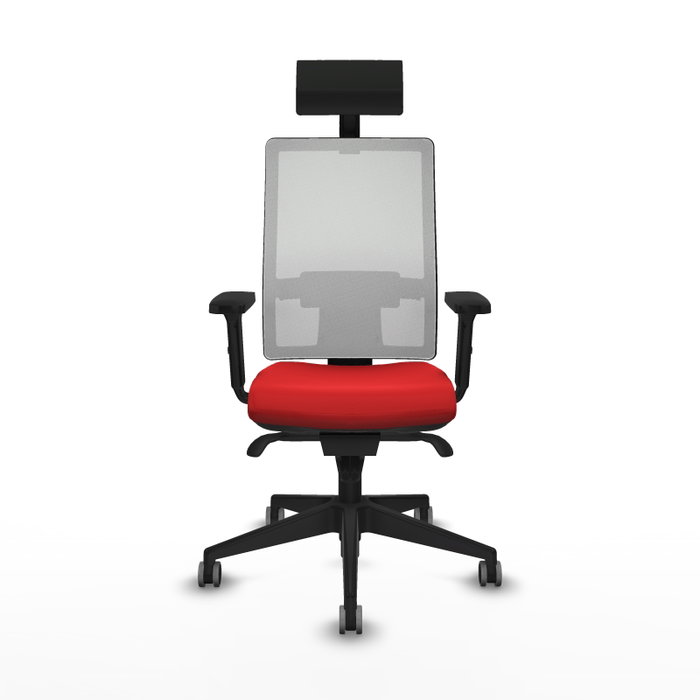 PIQUERAS Y CRESPO Silla de oficina Horna con mecanismo Sincro, Rojo y Blanco