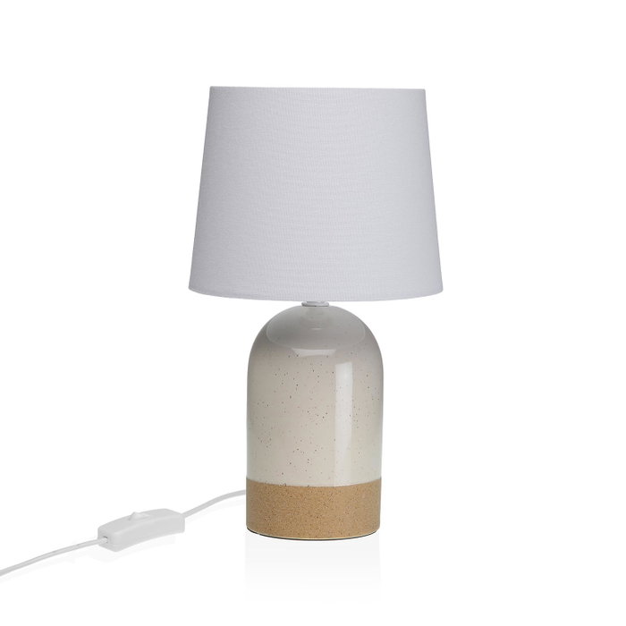 Lámpara de mesa Versa Duo Blanco Lino Cerámica 40 W 18 x 32,5 cm Lámpara de mesa Versa Duo Blanco Lino Cerámica 40 W 18 x 32,5 cm