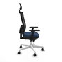 PIQUERAS Y CRESPO Silla de oficina Horna Azul marino con brazos 3D y malla negra