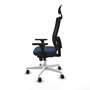 PIQUERAS Y CRESPO Silla de oficina Horna Azul marino con brazos 3D y malla negra