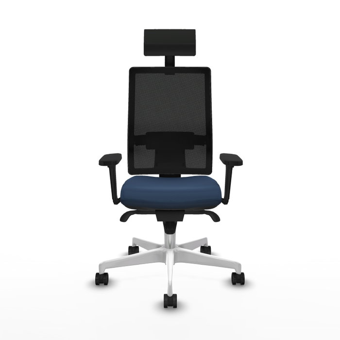 PIQUERAS Y CRESPO Silla de oficina Horna Azul marino con brazos 3D y malla negra PIQUERAS Y CRESPO Silla de oficina Horna Azul marino con brazos 3D y malla negra