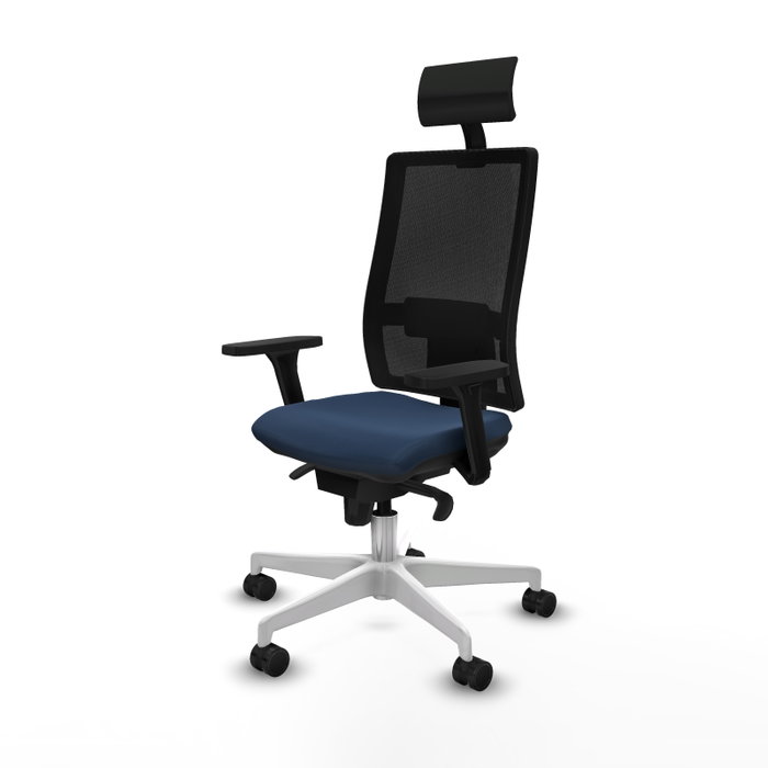 PIQUERAS Y CRESPO Silla de oficina Horna Azul marino con brazos 3D y malla negra PIQUERAS Y CRESPO Silla de oficina Horna Azul marino con brazos 3D y malla negra