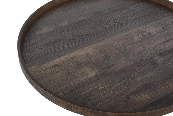 DKD Home Decor Mesa de Centro de Acero y MDF Marrón y Plateado