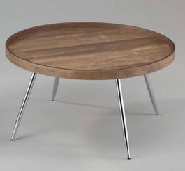 DKD Home Decor Mesa de Centro de Acero y MDF Marrón y Plateado