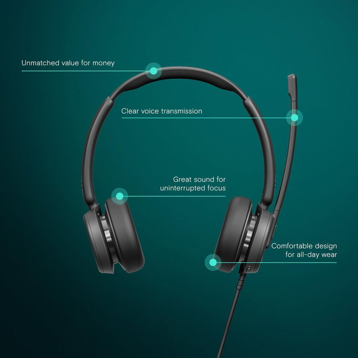 EPOS Auriculares IMPACT 460T Diadema Alámbrico Supraaural con Micrófono Boom para Llamadas/Música, USB-C, Negro