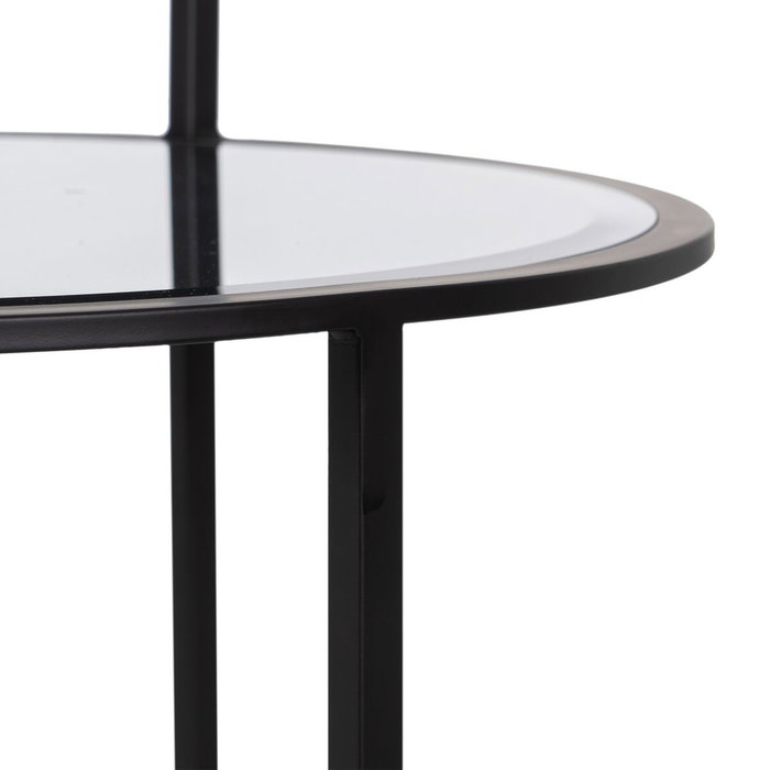 Ixia Mesita para Salón Negro Metal-Espejo