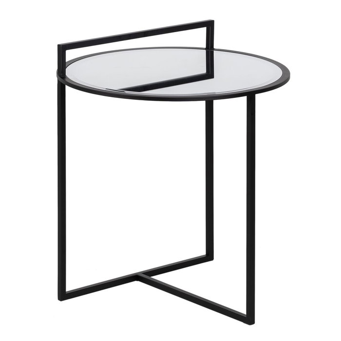 Ixia Mesita para Salón Negro Metal-Espejo