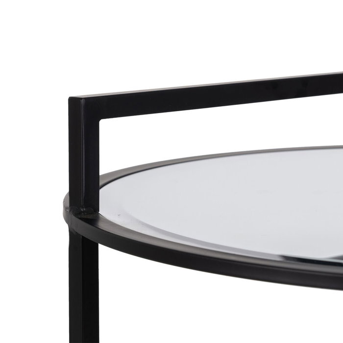 Ixia Mesita para Salón Negro Metal-Espejo