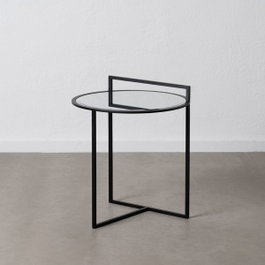 Ixia Mesita para Salón Negro Metal-Espejo