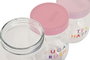 DKD Home Decor Set de 3 Botes de Cristal y PP Impreso