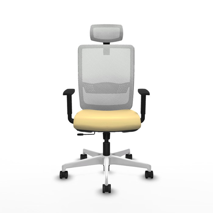 PIQUERAS Y CRESPO Silla de oficina Haches con mecanismo Sincro/Traslack Crema y Blanco PIQUERAS Y CRESPO Silla de oficina Haches con mecanismo Sincro/Traslack Crema y Blanco