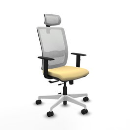 PIQUERAS Y CRESPO Silla de oficina Haches con mecanismo Sincro/Traslack Crema y Blanco