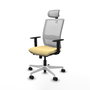 PIQUERAS Y CRESPO Silla de oficina Haches con mecanismo Sincro/Traslack Crema y Blanco