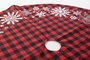 DKD Home Decor Base Árbol Navidad Alpina Roja Blanca y Negra de Poliéster 121 x 1 x 121 cm (2 Unidades)