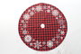 DKD Home Decor Base Árbol Navidad Alpina Roja Blanca y Negra de Poliéster 121 x 1 x 121 cm (2 Unidades)