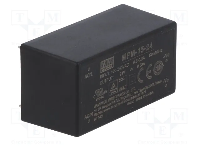 MEAN WELL MPM-15-24 Convertidor AC/DC 15W 24V DC