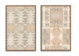 DKD Home Decor Set de 2 Cuadros Tapizados de Algodón y Acacia 75x3x105 cm