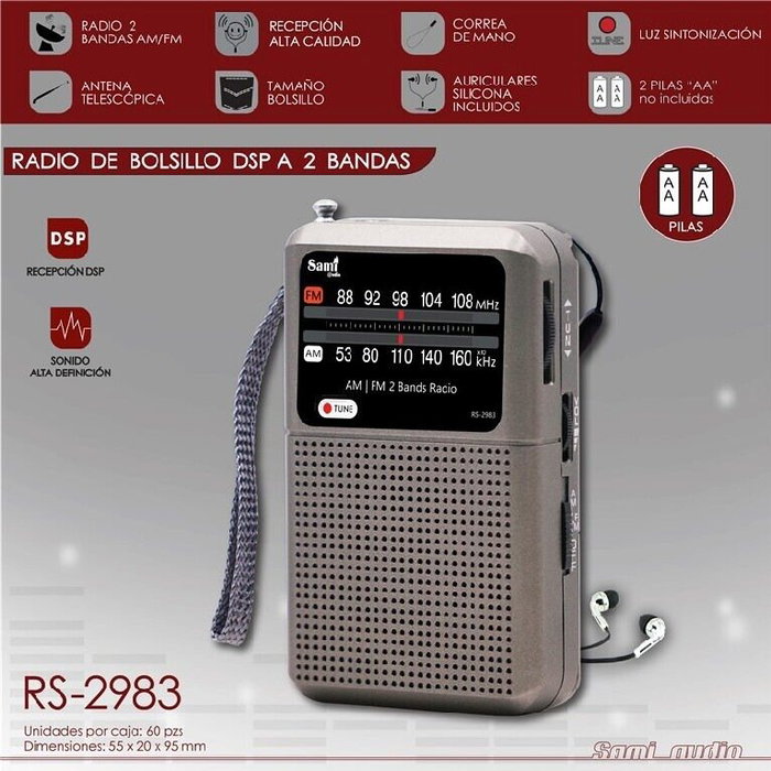 SAMI Radio Sami 2 bandas gris con cordón