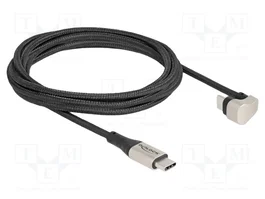 DeLOCK Cable USB 2.0 Tipo C a Tipo C con ángulo de 180°, 2 m, 60 W PD