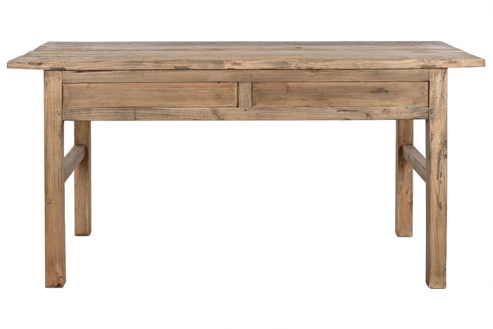 DKD Home Decor Antik China Escritorio de Madera de Olmo con 3 Cajones, 169 x 75 x 85 cm, Acabado Natural