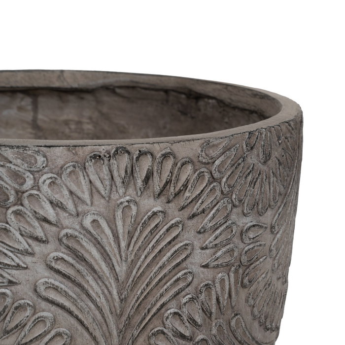 S/3 Maceteros Gris Fibra de Magnesio 37 X 37 X 35 cm