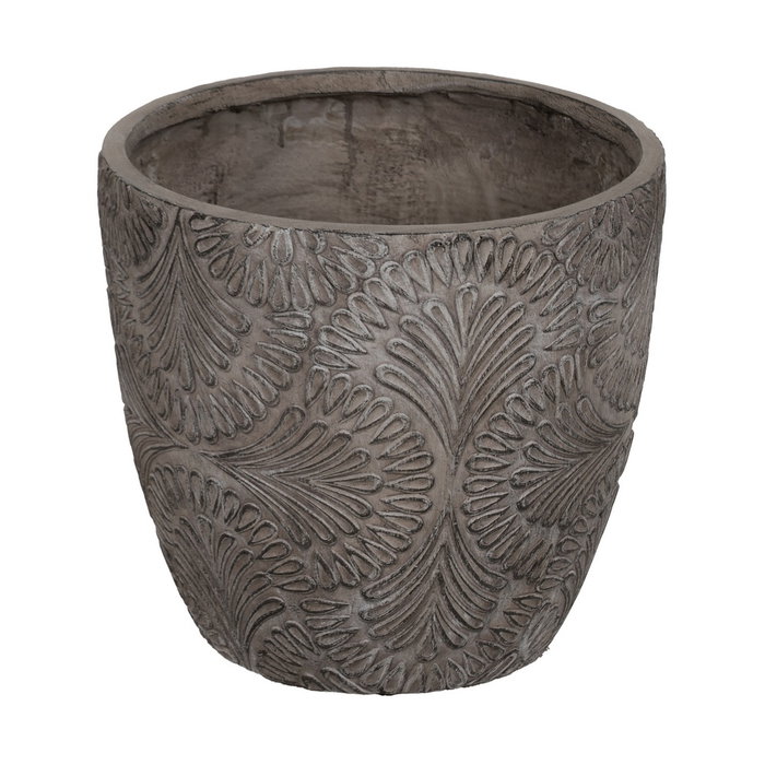 S/3 Maceteros Gris Fibra de Magnesio 37 X 37 X 35 cm