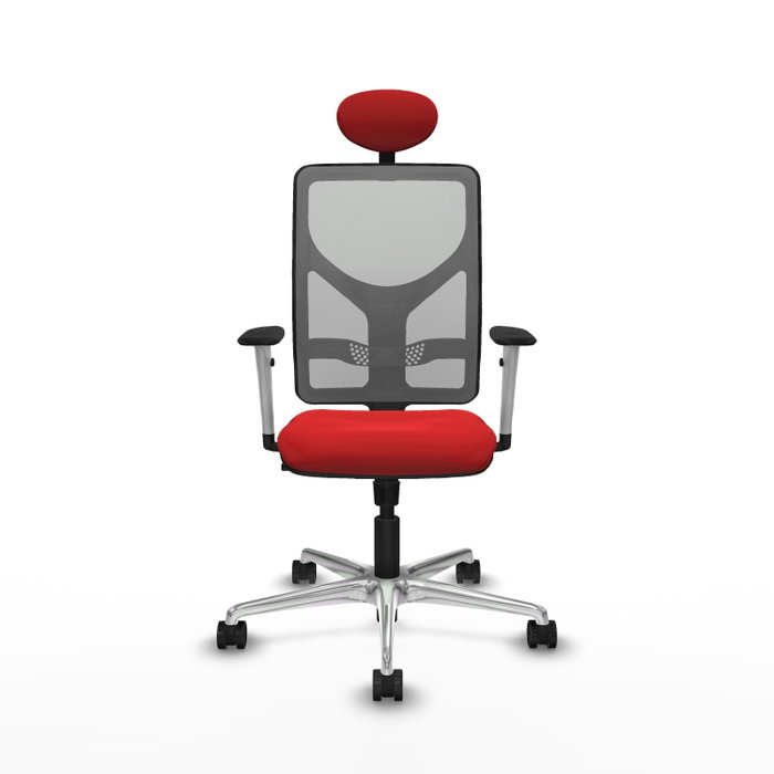 PIQUERAS Y CRESPO Silla de oficina Motilla con mecanismo Sincro, Rojo y Gris