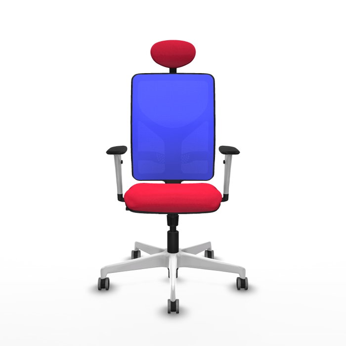 PIQUERAS Y CRESPO Silla de oficina Motilla con Mecanismo Sincro, Tela Roja y Malla Azul