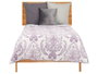 Giftdecor Colcha Cama Reversible Damascado 180x260 cm Blanco/Morado Tacto Suave 100% Poliéster (Set de 6)