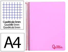 Liderpapel Cuaderno Espiral A4 Micro Wonder Lila 120 Hojas Cuadro 5mm