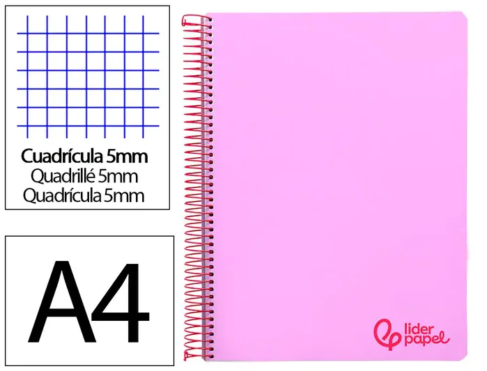 Liderpapel Cuaderno Espiral A4 Micro Wonder Lila 120 Hojas Cuadro 5mm Liderpapel Cuaderno Espiral A4 Micro Wonder Lila 120 Hojas Cuadro 5mm