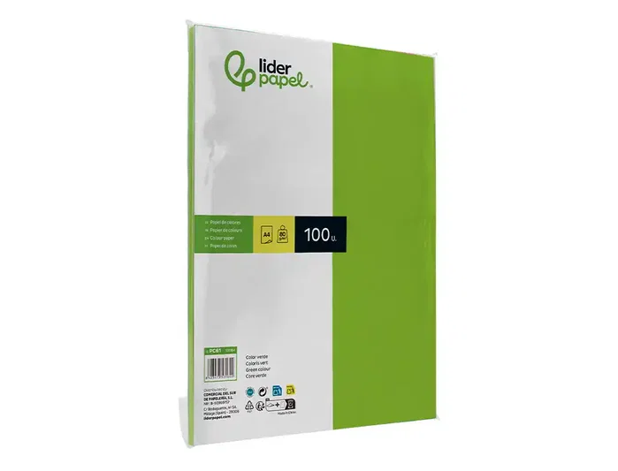 Liderpapel Papel de color verde intenso DIN A4 80g, 100 hojas
